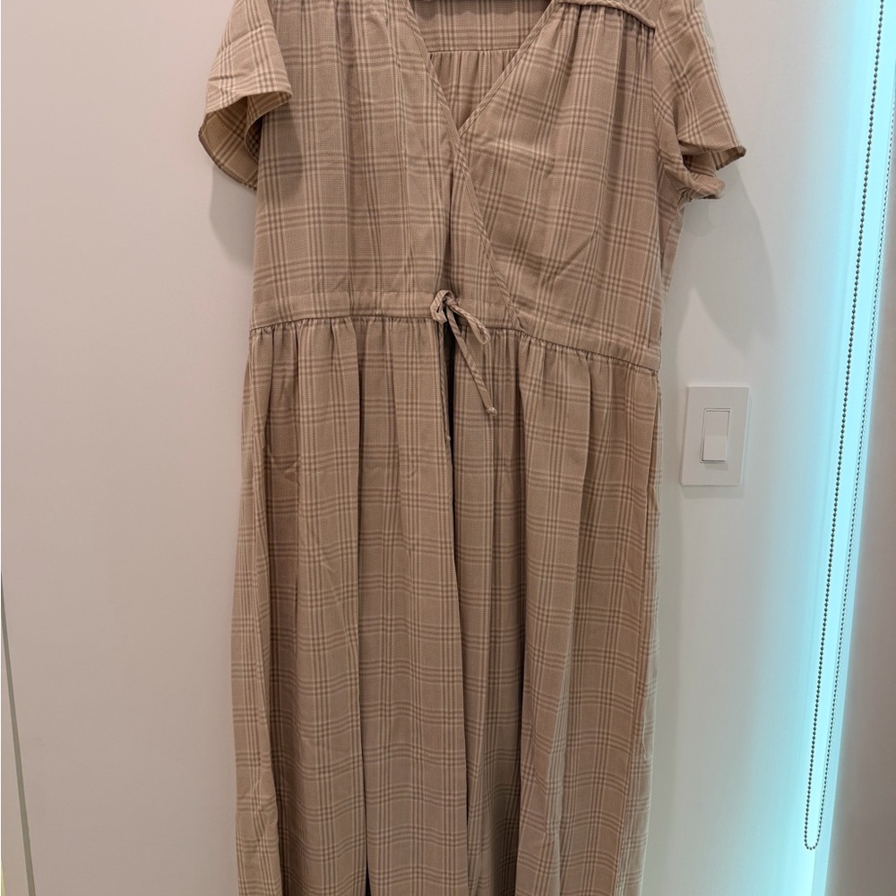 Christy Dawn Ecru Plaid Dress - Picture 4 of 4
